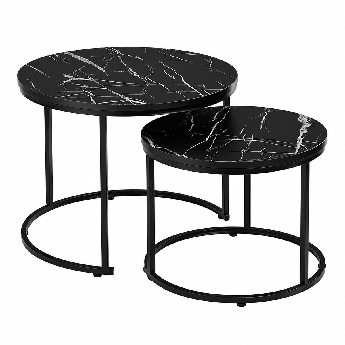 Table basse, coloris noir et blanc, pour le salon