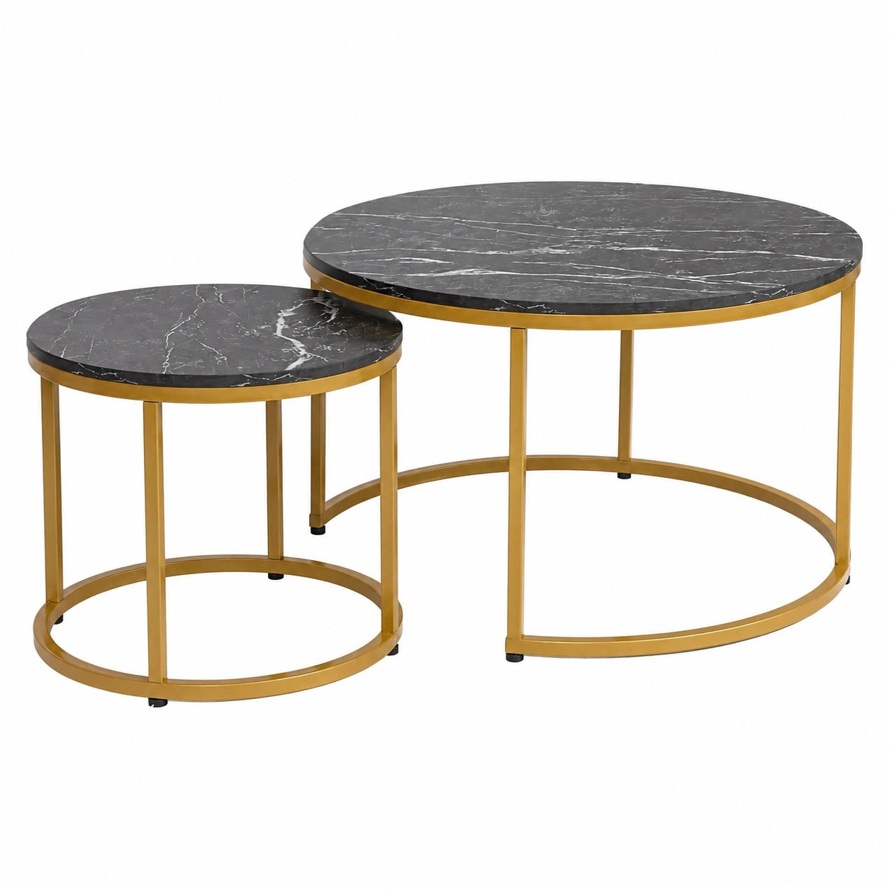 Table basse, coloris noir et doré, pour le salon