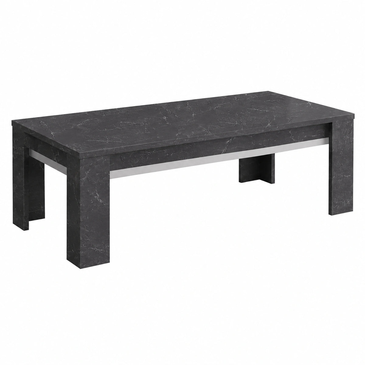 Table basse, coloris anthracite et argenté, pour le salon