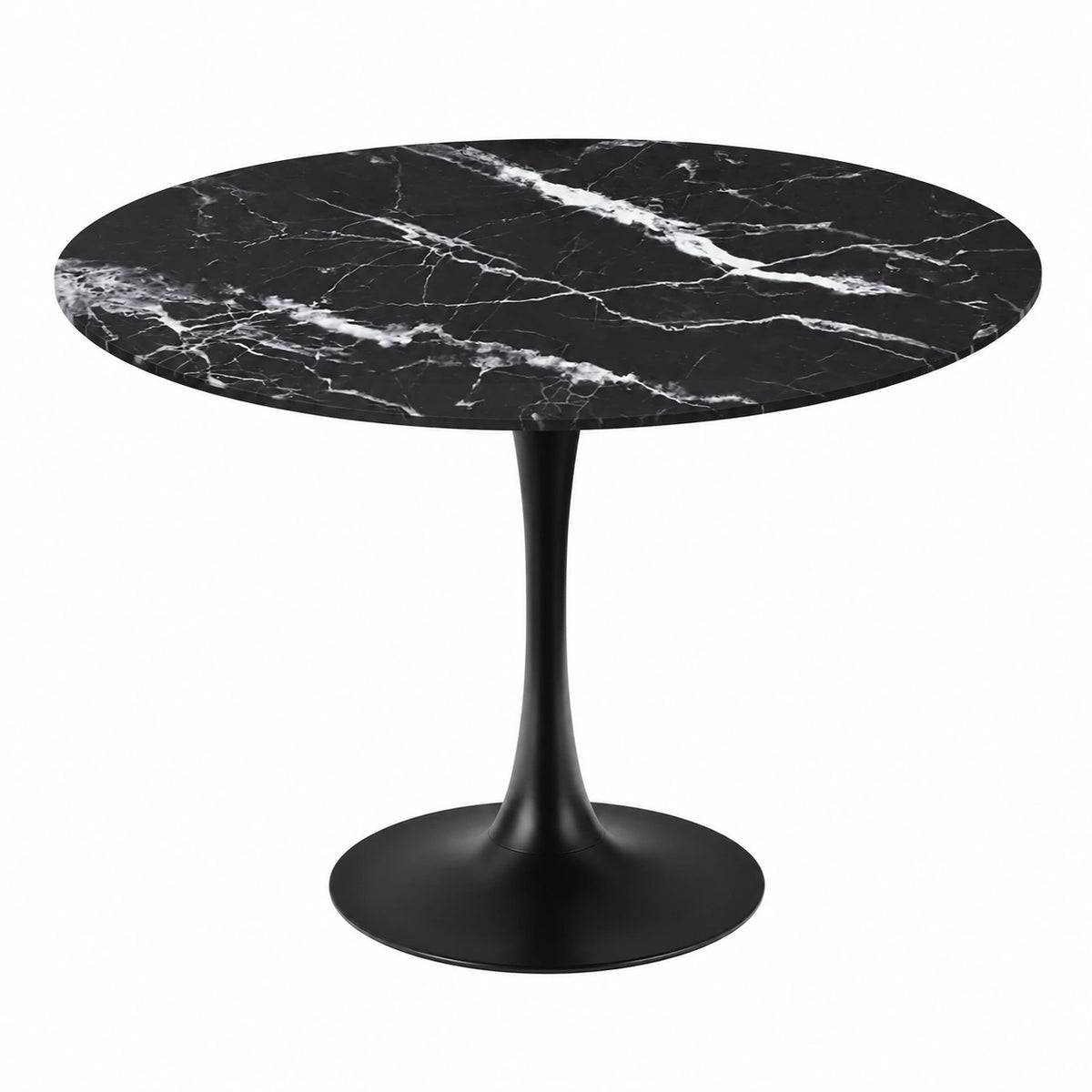 Table à manger, en verre trempé, coloris noir, pour la salle à manger