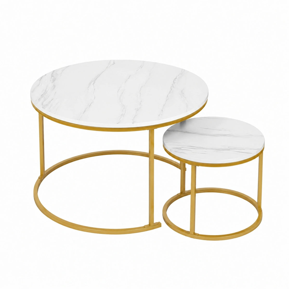 Table basse, en métal, coloris blanc, 70 x 45 cm, pour le salon