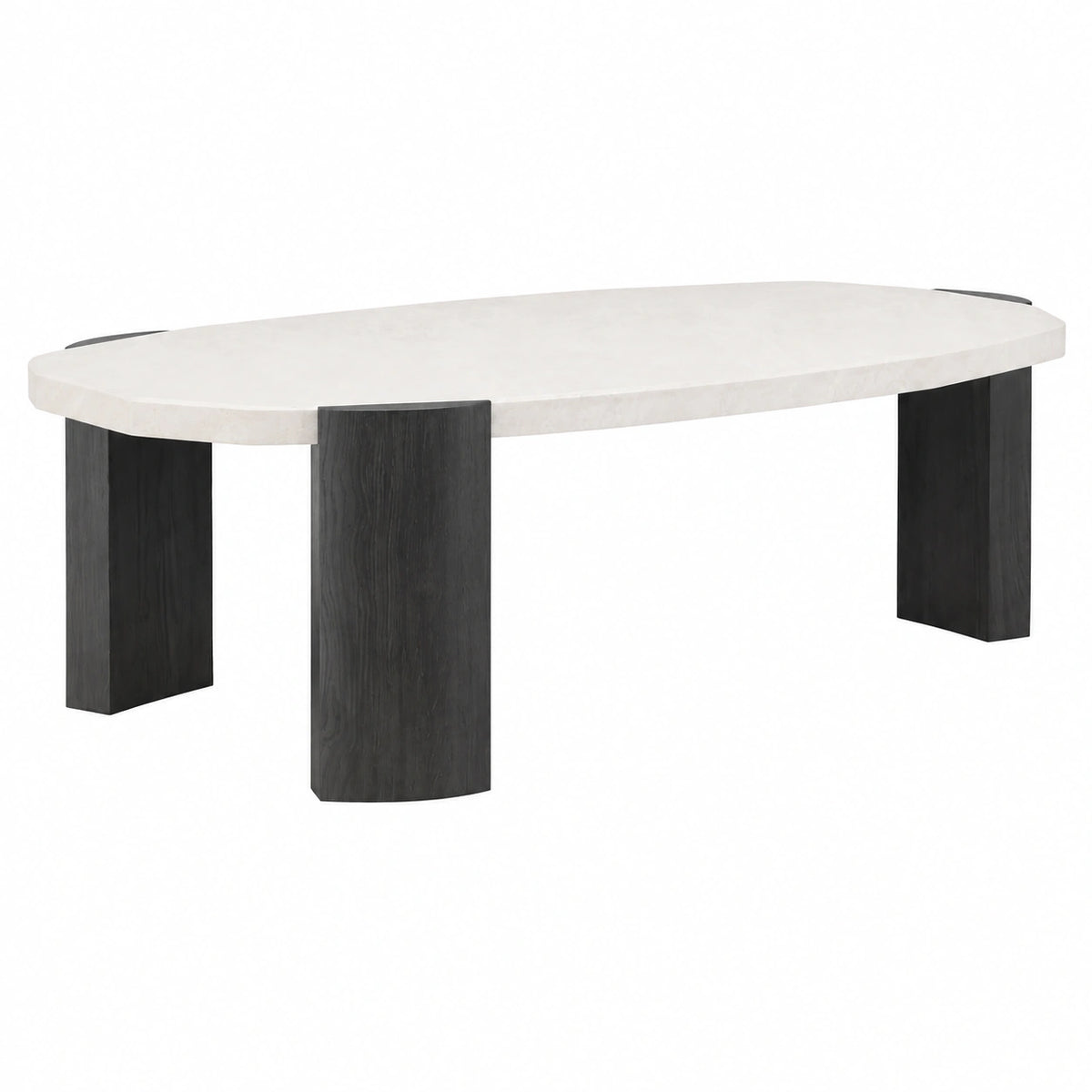 Table basse, coloris noir et beige, pour le salon