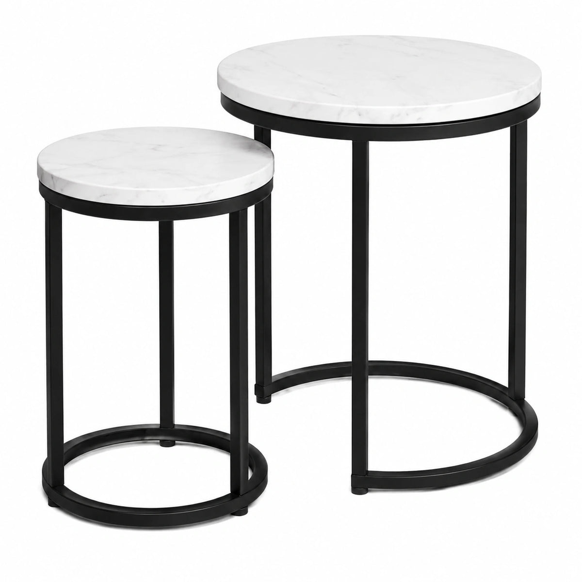 Table basse, 45 x 48 cm, coloris noir et blanc, pour le salon