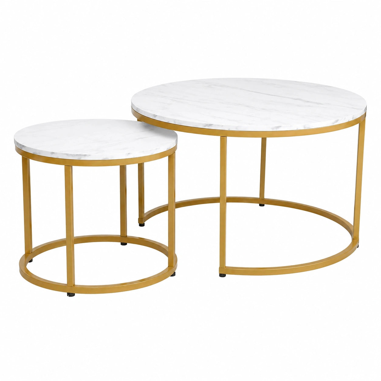 Table basse, coloris blanc et doré, pour le salon