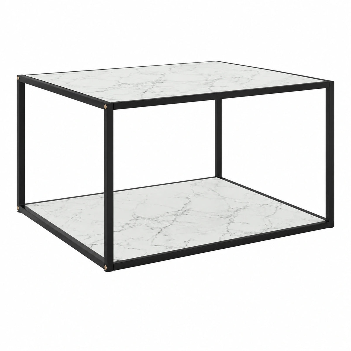 Canapé, en acier et verre trempé, coloris noir et blanc, 90 x 90 x 50 cm, pour le salon