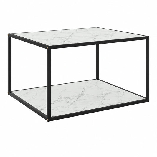 Canapé, en acier et verre trempé, coloris noir et blanc, 90 x 90 x 50 cm, pour le salon