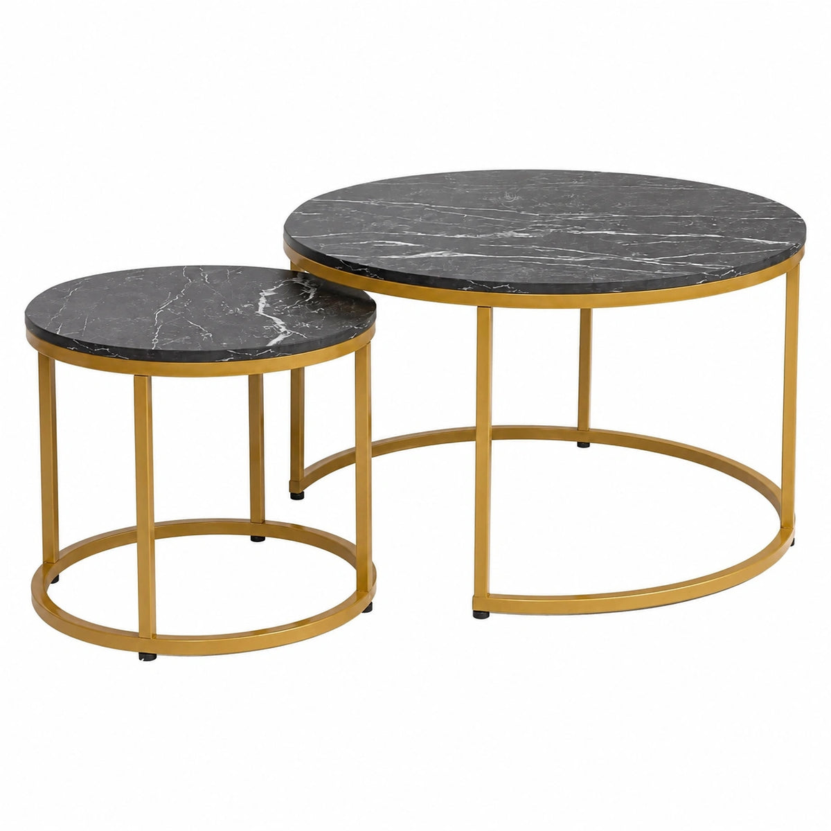 Table basse, coloris noir et doré, pour le salon