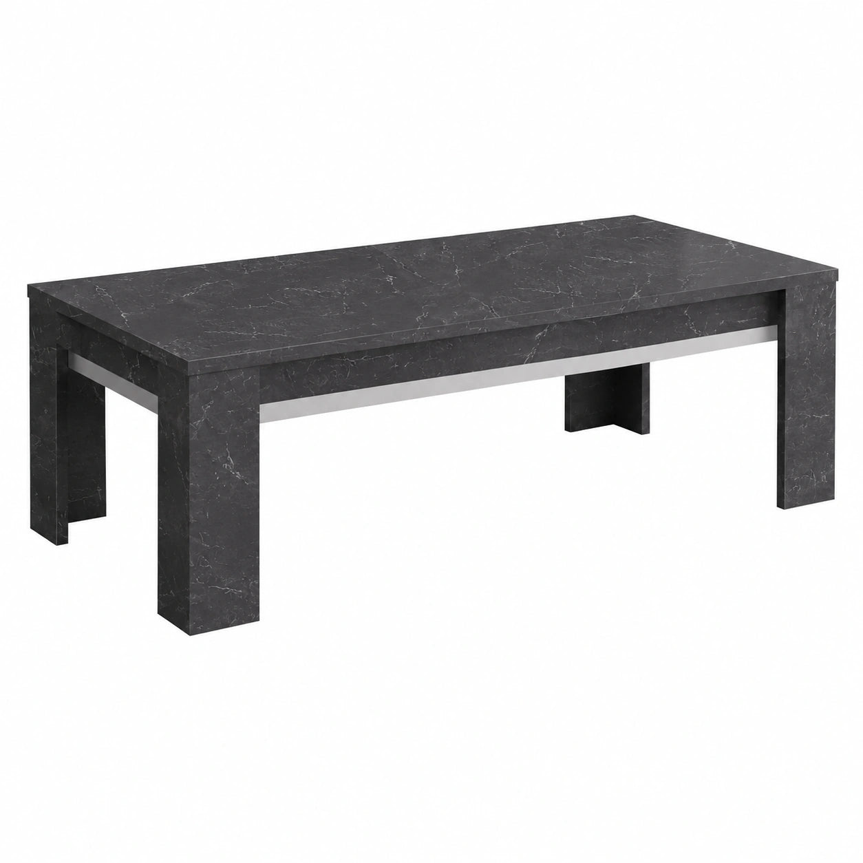 Table basse, coloris anthracite et argenté, pour le salon