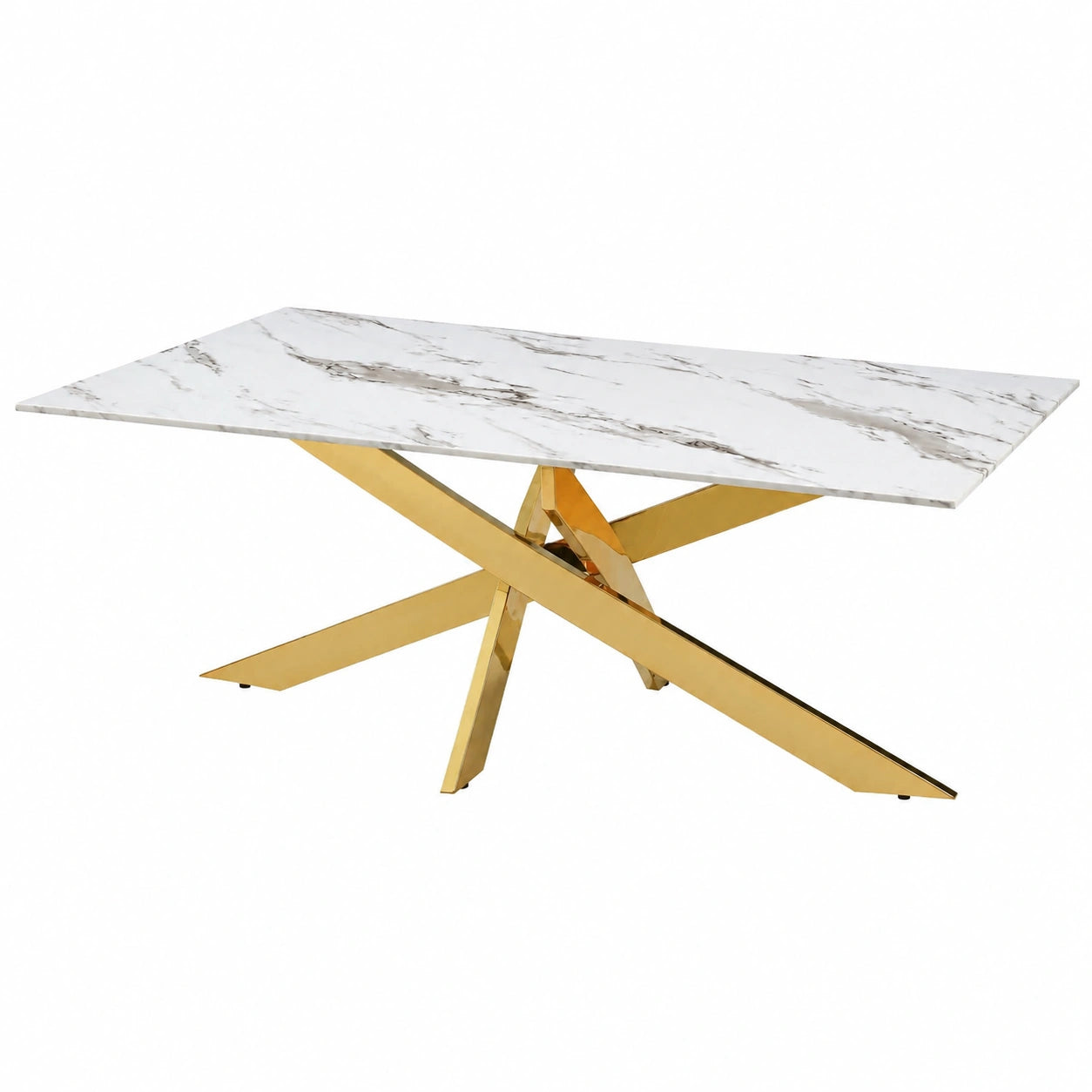 Table basse, en verre, coloris doré, pour le salon