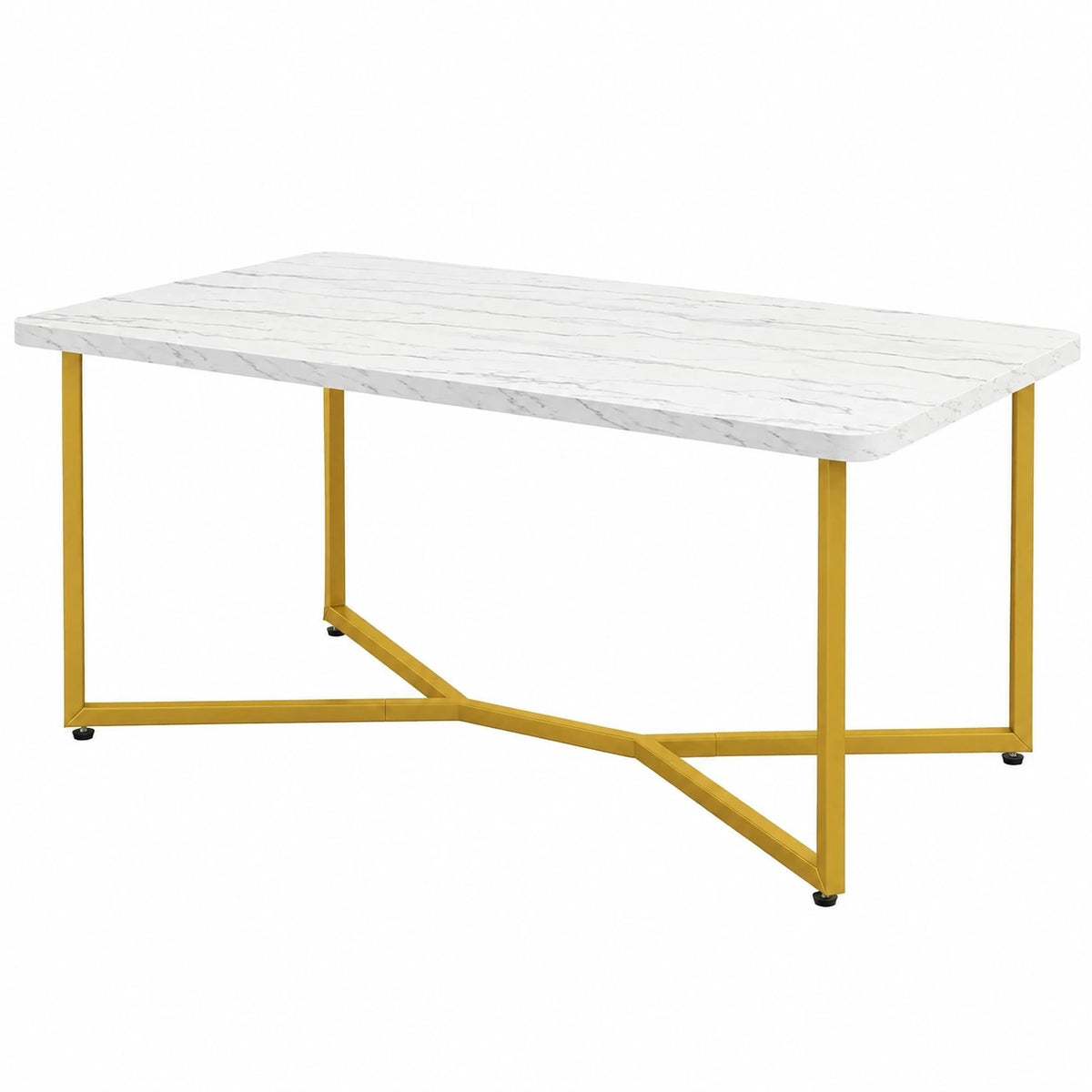 Table basse, en acier, 107 x 60 x 45,5 cm, coloris blanc, pour le salon
