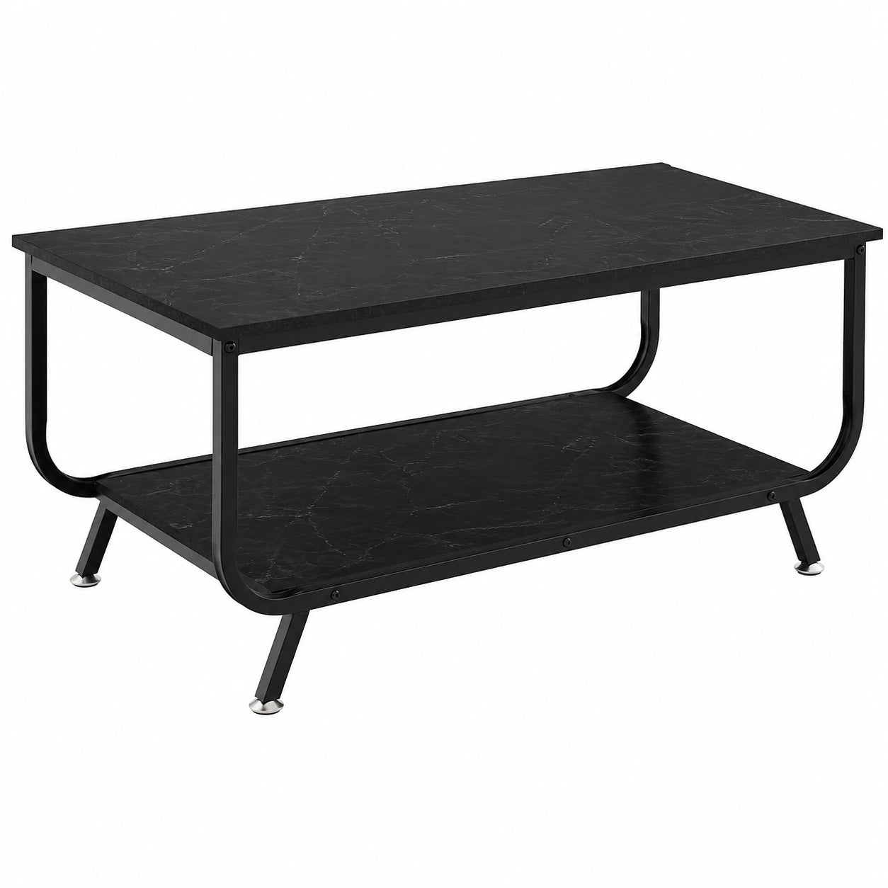 Table basse, avec rangement, en métal, 105 x 55 x 46,5 cm, pour le salon