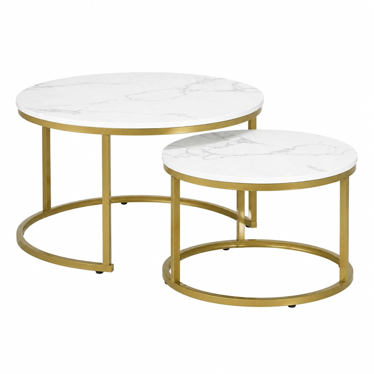 Table basse, en acier, coloris doré, 74 x 74 x 46,3 cm, pour le salon