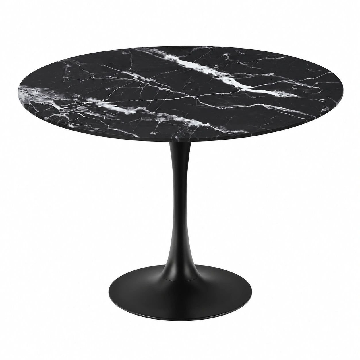Table à manger, en verre trempé, coloris noir, pour la salle à manger