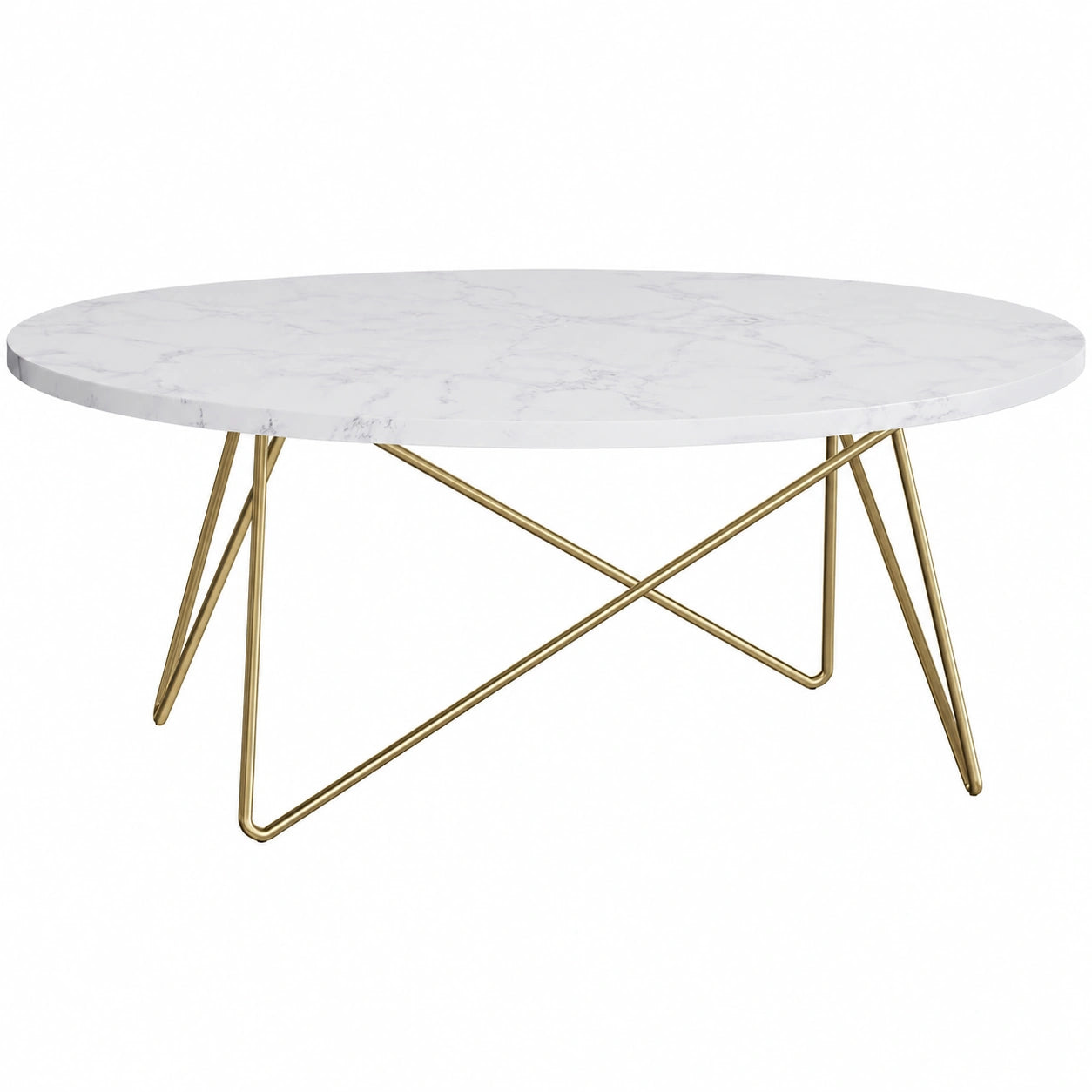 Table basse, en métal, coloris doré, pour le salon