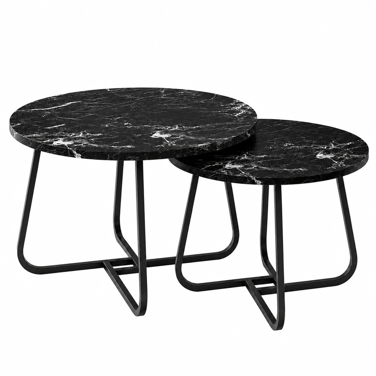 Table basse, en métal, coloris noir, pour le salon