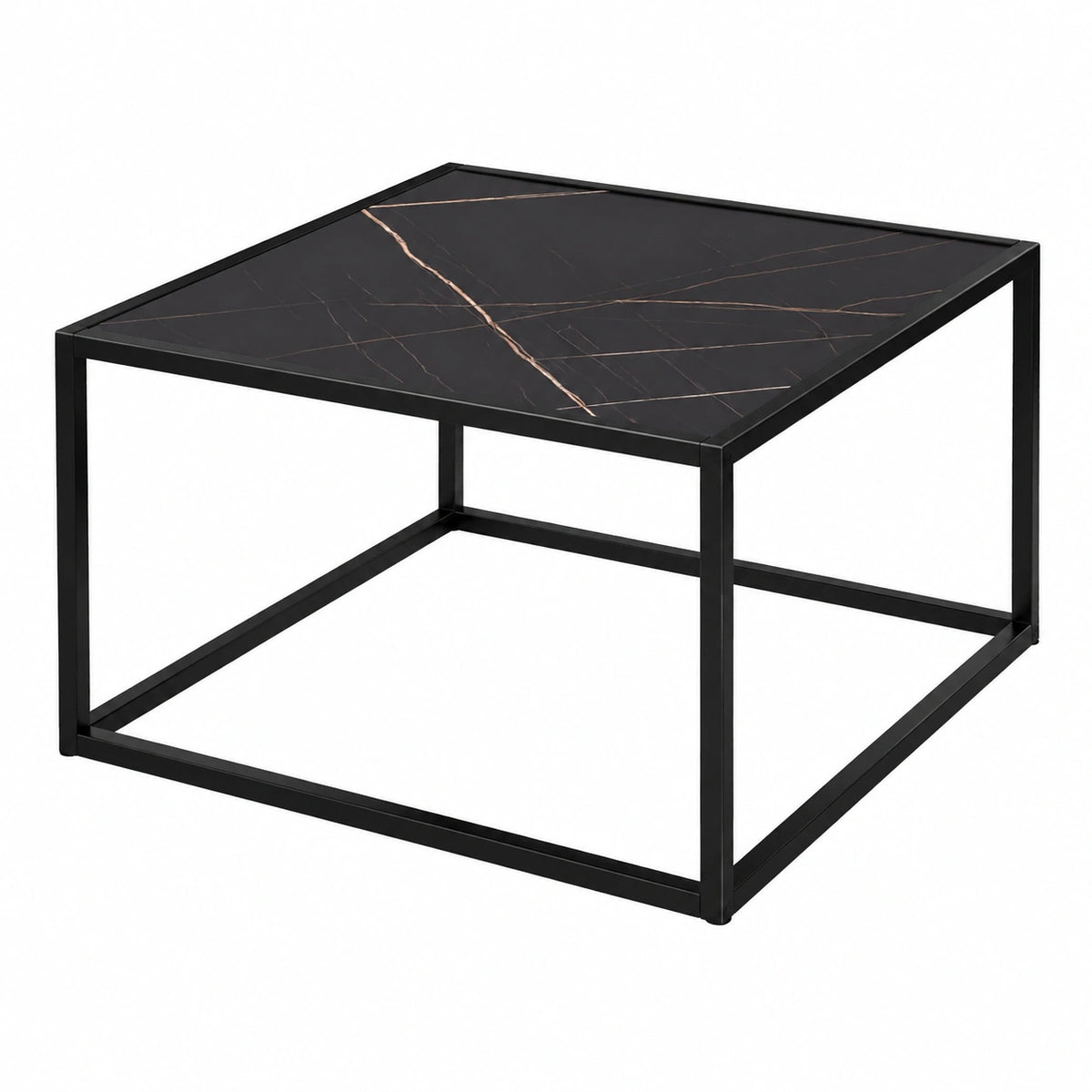 Table basse, en acier, coloris noir, 70 x 70 x 40 cm, pour le salon