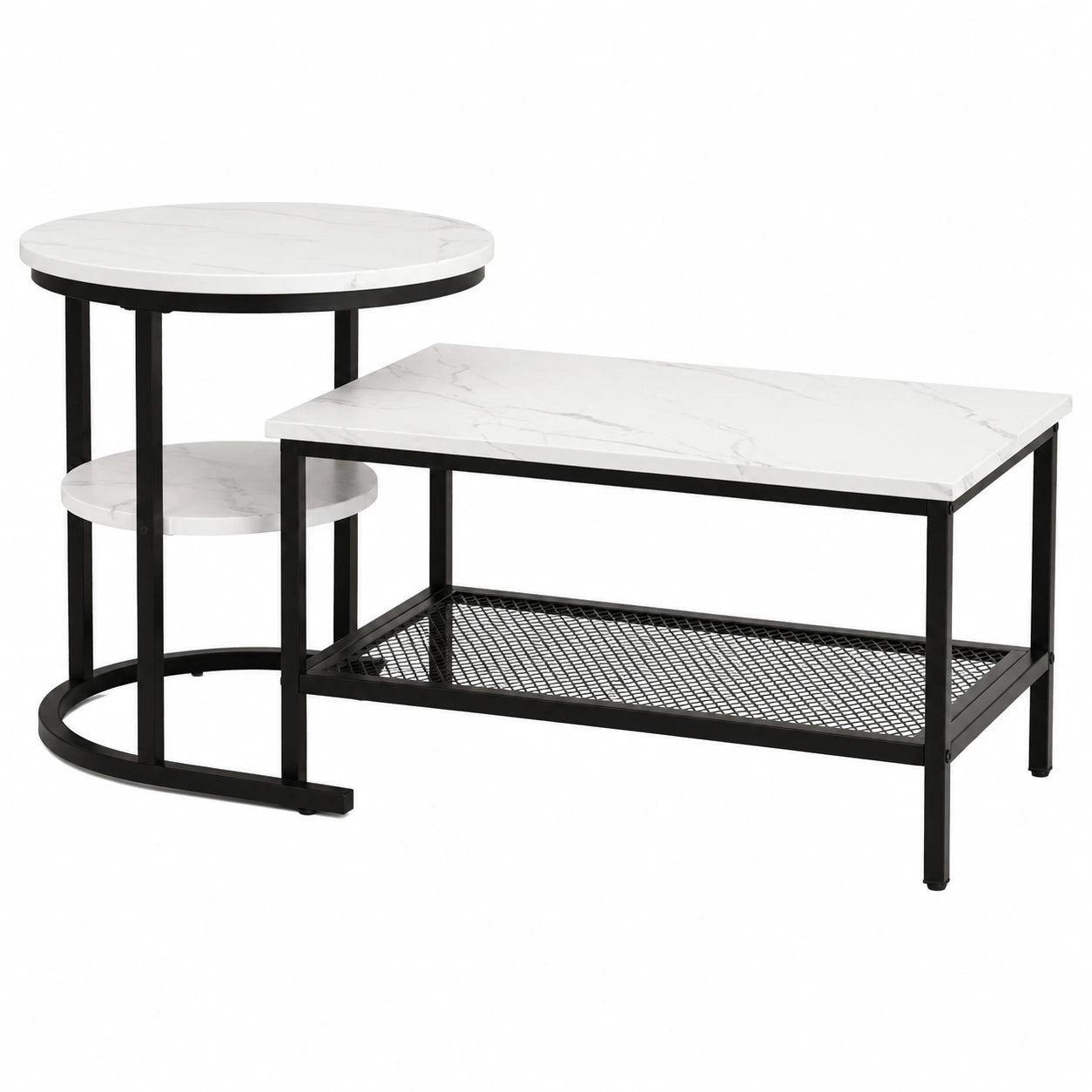 Table basse, en métal, coloris noir, pour le salon